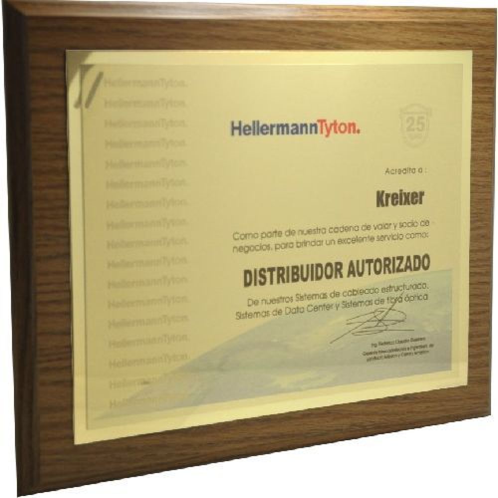 RECONOCIMIENTO  TAMAÑO CARTA  EN BASE MDF EN COLOR MAPLE CON DOBLE PLACA  DE ALUMINIO CON IMPRESION EN SISTEMA SHINE COLOR 33 CM X 26.5 imagen